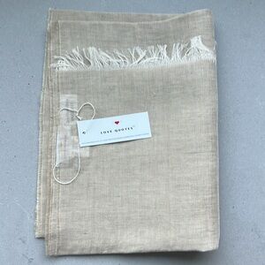 Italian Linen/Cotton Scarf with Eyelash Fringe